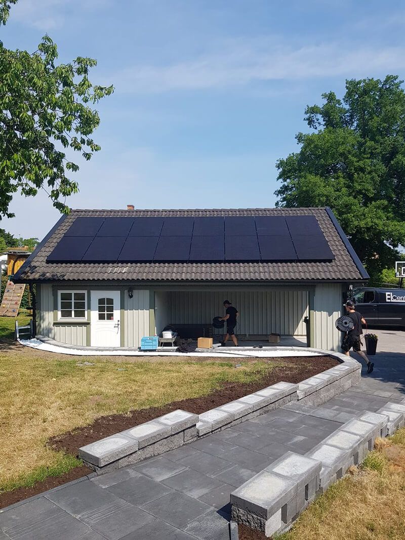 Solceller tak Elinstallation Elcentralen Oskarshamn